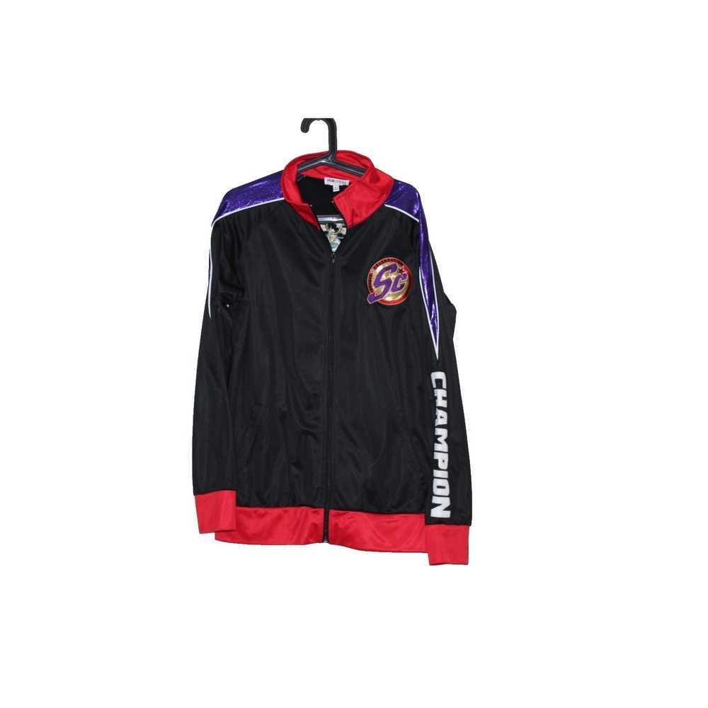 Rebel Athletic Spirit Jacket Women AL Black Purple Sequin Crown Jubilee Good